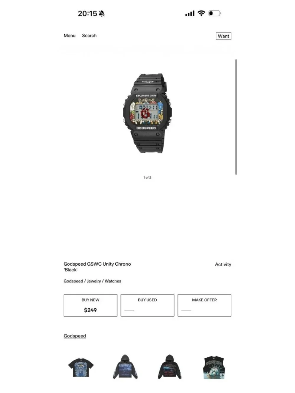 Godspeed GSWC Unity Chrono Black World Cup '26 Digital Watch 1905 w/ Tin